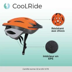 Casque Vélo Junior 54-58 Cm Multisport Orange Avec Visère Intégrée -Vélo Expert casque velo junior 54 58 cm multisport orange avec visere integree 2