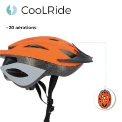 Casque Vélo Junior 54-58 Cm Multisport Orange Avec Visère Intégrée -Vélo Expert casque velo junior 54 58 cm multisport orange avec visere integree 4