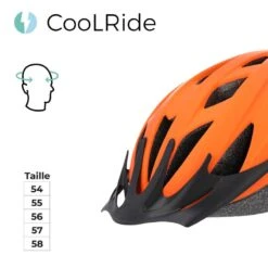 Casque Vélo Junior 54-58 Cm Multisport Orange Avec Visère Intégrée -Vélo Expert casque velo junior 54 58 cm multisport orange avec visere integree 5