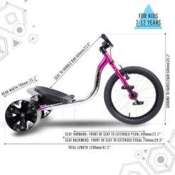 SULLIVAN Drift Trike Big Wheel, Roue 18", Rose/Noir/Argent -Vélo Expert drift trike big wheel roue 18 rosenoirargent 4