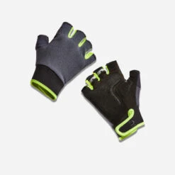 BTWIN GANTS VELO ENFANT 500 NOIR JAUNE