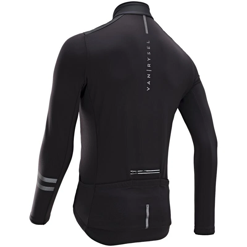 MAILLOT VELO ROUTE MANCHES LONGUES MI-SAISON HOMME - RC500 SHIELD NOIR 4 MAILLOT VELO ROUTE MANCHES LONGUES MI-SAISON HOMME - RC500 SHIELD NOIR – Image 2