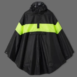 BTWIN PONCHO PLUIE VISIBILITE JOUR VELO VILLE 120 NOIR JAUNE FLUO -Vélo Expert poncho pluie visibilite jour velo ville 120 noir jaune fluo 8