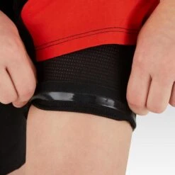 Rockrider SHORT VTT ENFANT 500 NOIR ROUGE -Vélo Expert short vtt enfant 500 noir rouge 5