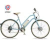 VÉLO DE VILLE ELECTRIQUE 330w - PNEUS 700c - LÉGER 18kg - CONFORT BLEU CLAIR