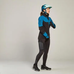 Rockrider VESTE HIVER VTT FEMME TURQUOISE NOIR -Vélo Expert veste hiver vtt femme turquoise noir 5