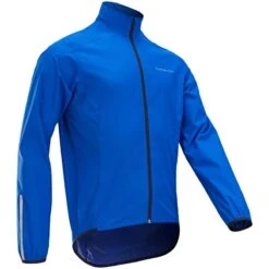 Veste Vélo Route Manches Longues Coupe-pluie Homme RC100 Bleu Indigo -Vélo Expert veste velo route manches longues coupe pluie homme rc100 bleu indigo 2